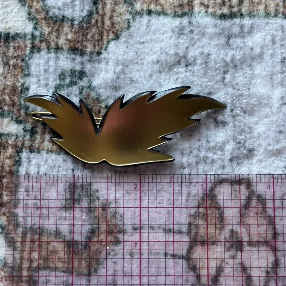 Vintage Made In France Hair Barrette Gold Tone Wing Clip Late 80s Early 90s